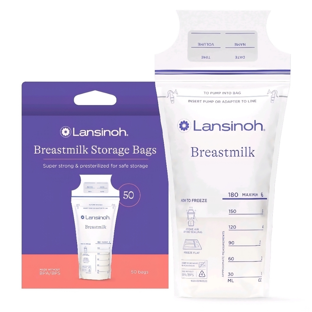 NWOT Lansinoh Milk Storage Bags, 50-ct packs (200 bags)